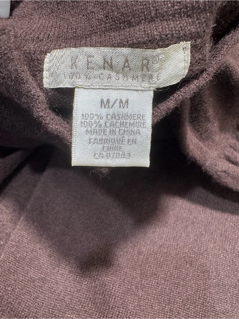 VTG Kenar 100% Cashmere Open Front Mock Neck Button Sweater Cardigan Chocolate M - Picture 11 of 11